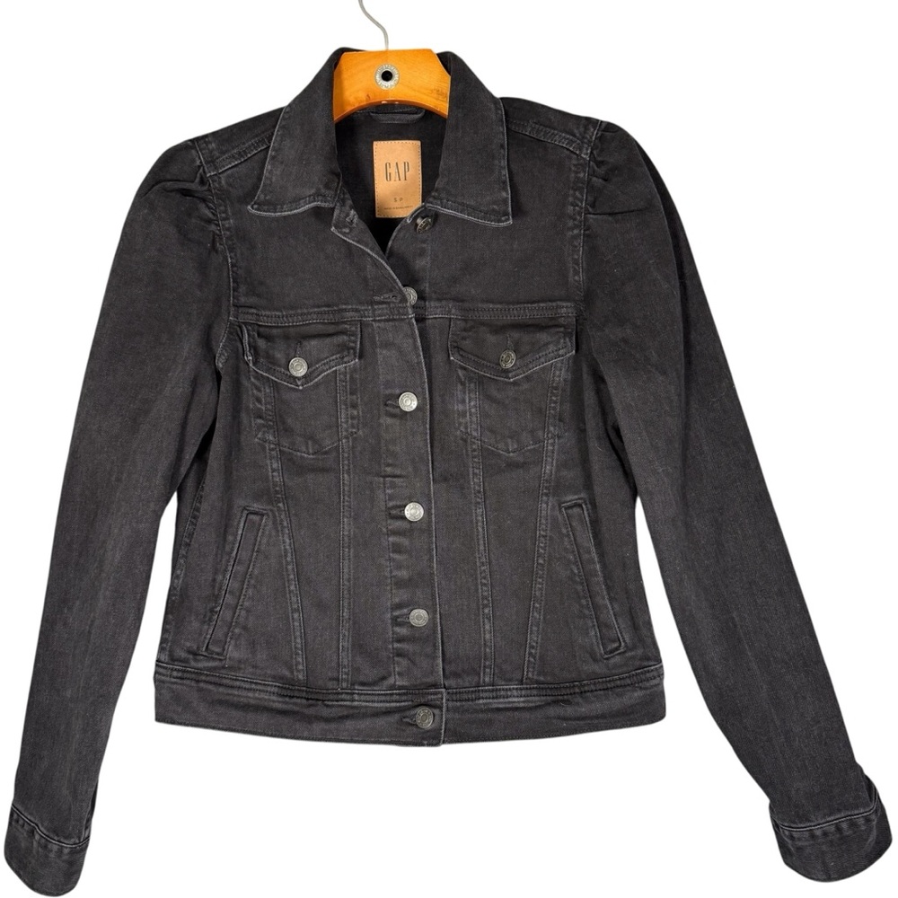 NWT GAP Puff Sleeve Denim Jacket Cotton Classic S